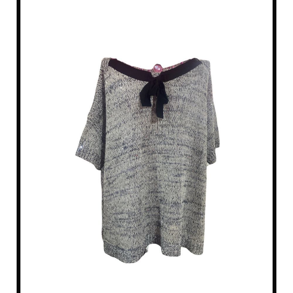 Vince Camuto Gray Oversized Bow Sweater Size Medium